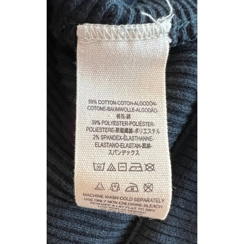 FREE PEOPLE Black Ribbed Knit Open Back Open Side Sleeveless Crop Top Small S